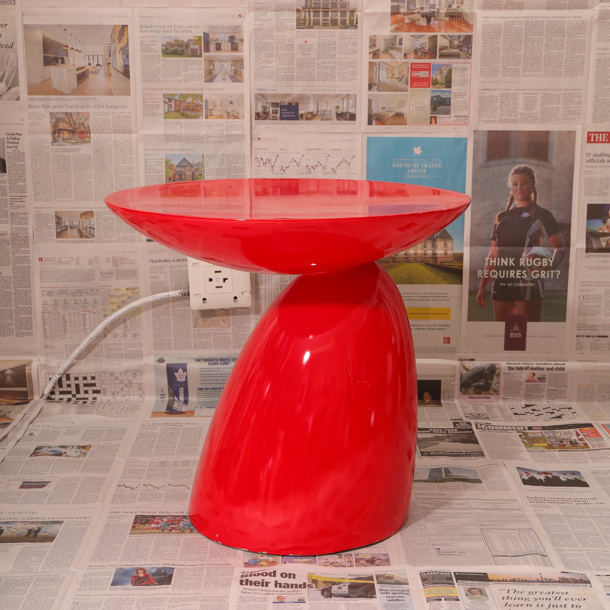 Post Modern Red Side Table