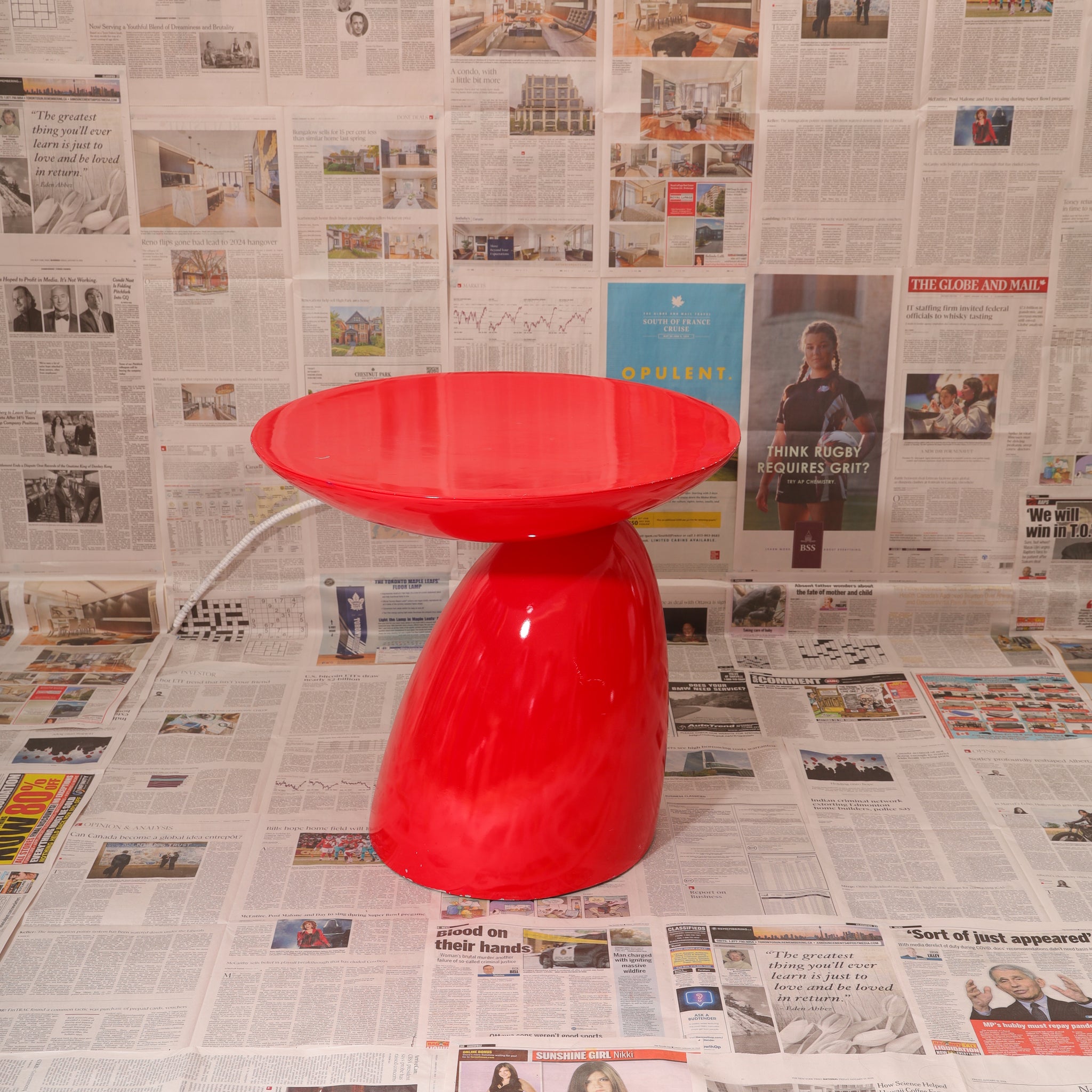 Post Modern Red Side Table