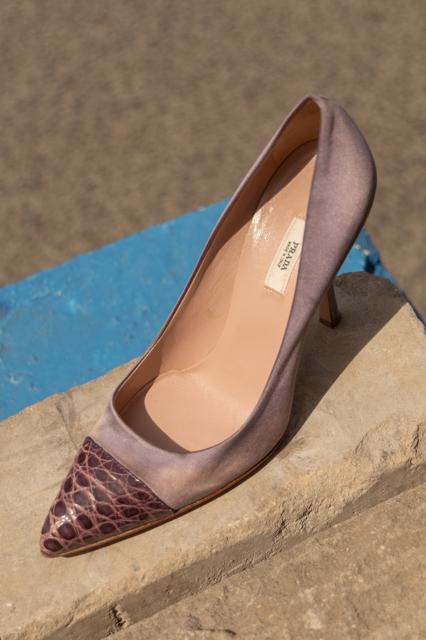 Purple Satin 'PRADA' Pumps (38.5)