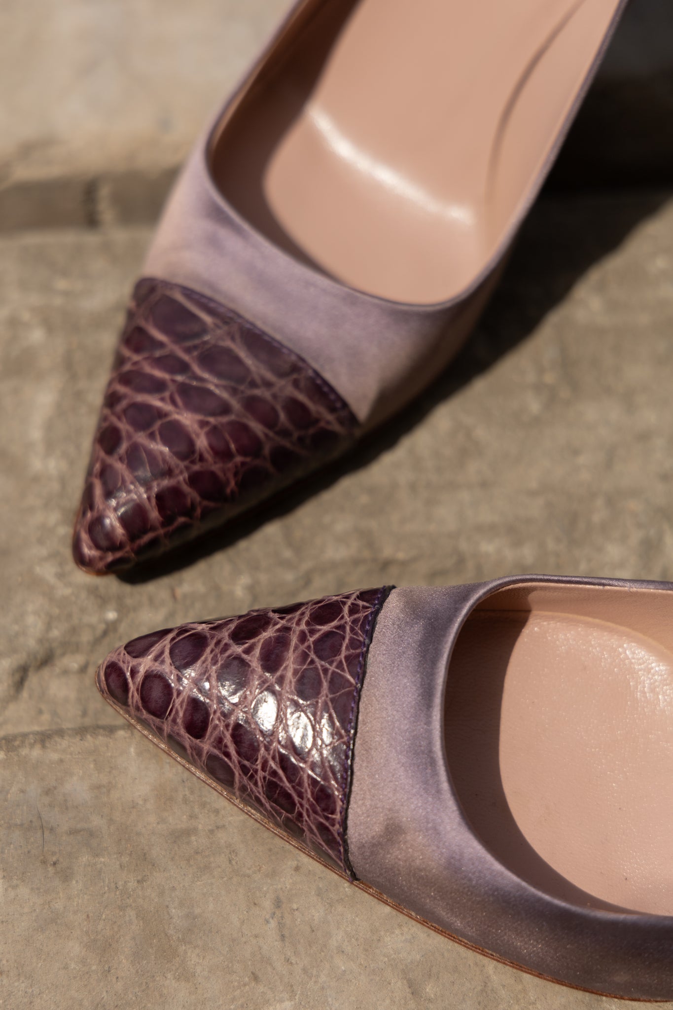 Purple Satin 'PRADA' Pumps (38.5)