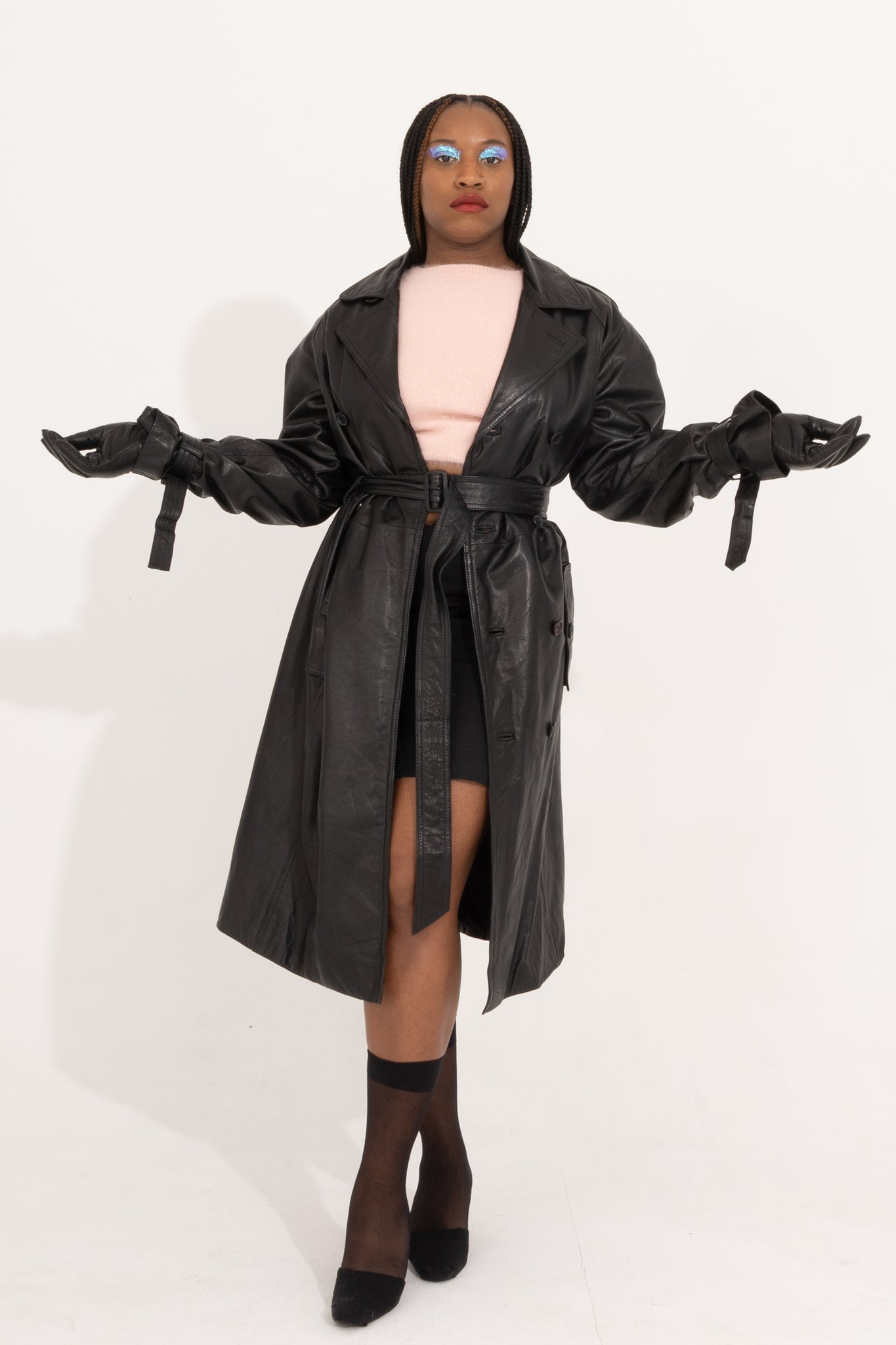 Buttery Black Leather Trench w/ Liner (M)
