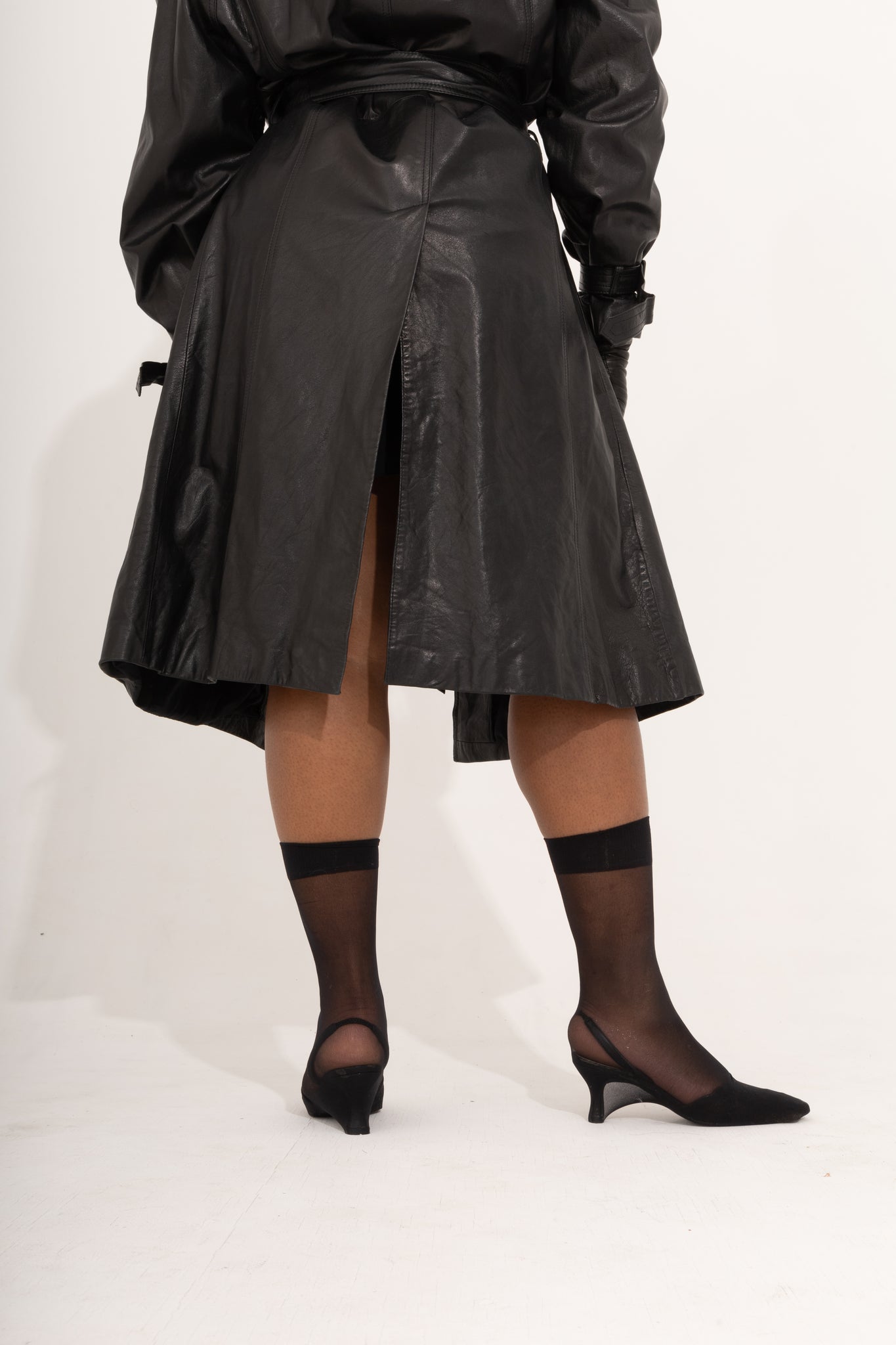 Buttery Black Leather Trench w/ Liner (M)
