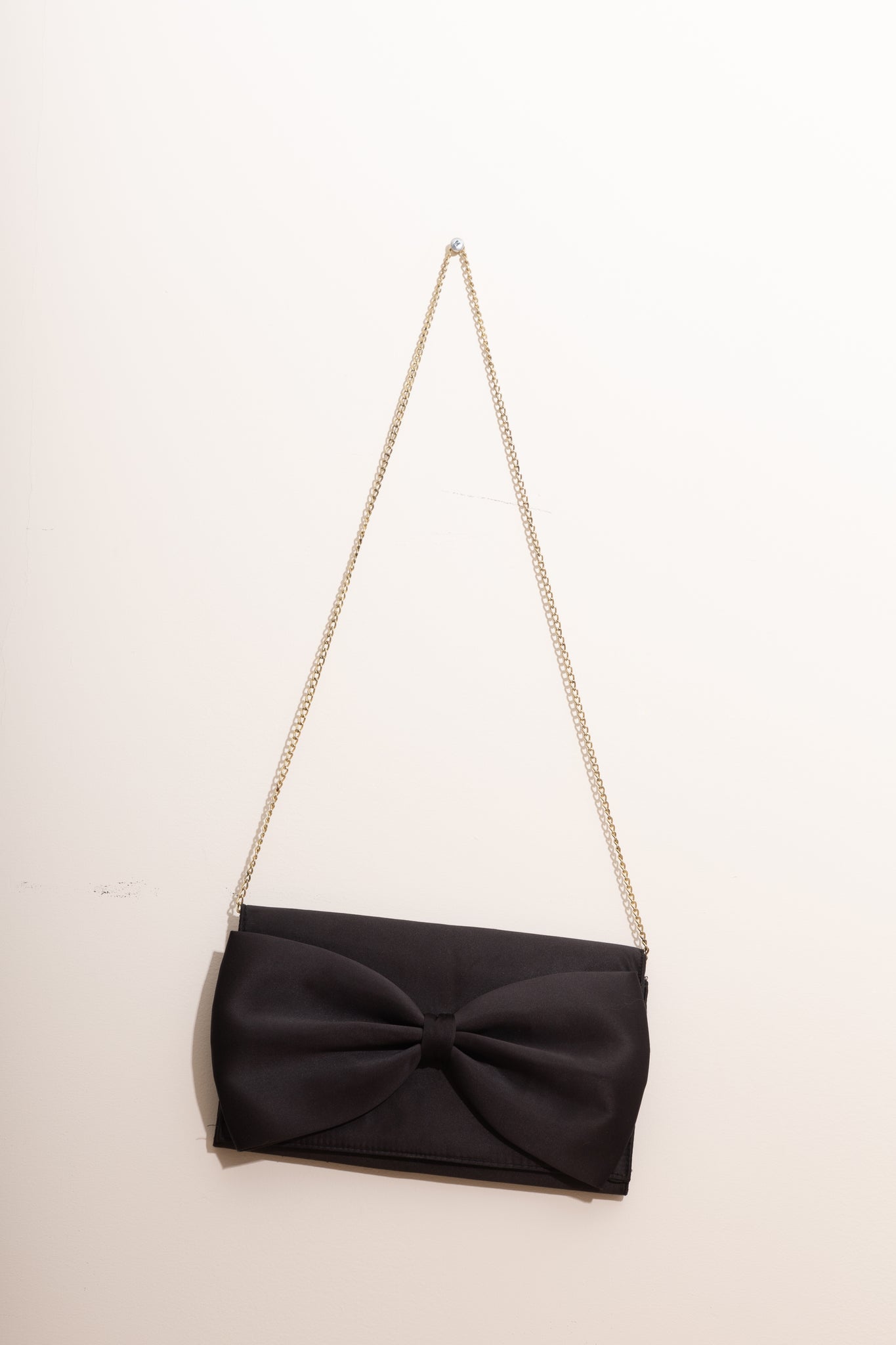 Black Satin Bow Bag