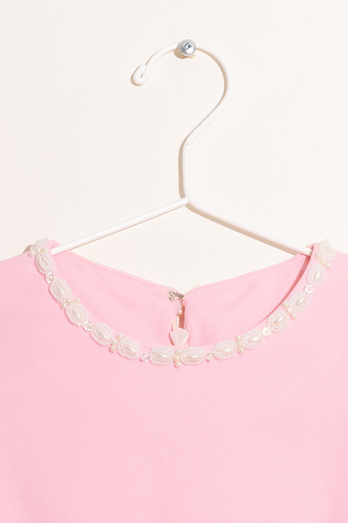 60s Pink & Pearls Mini Dress (M)