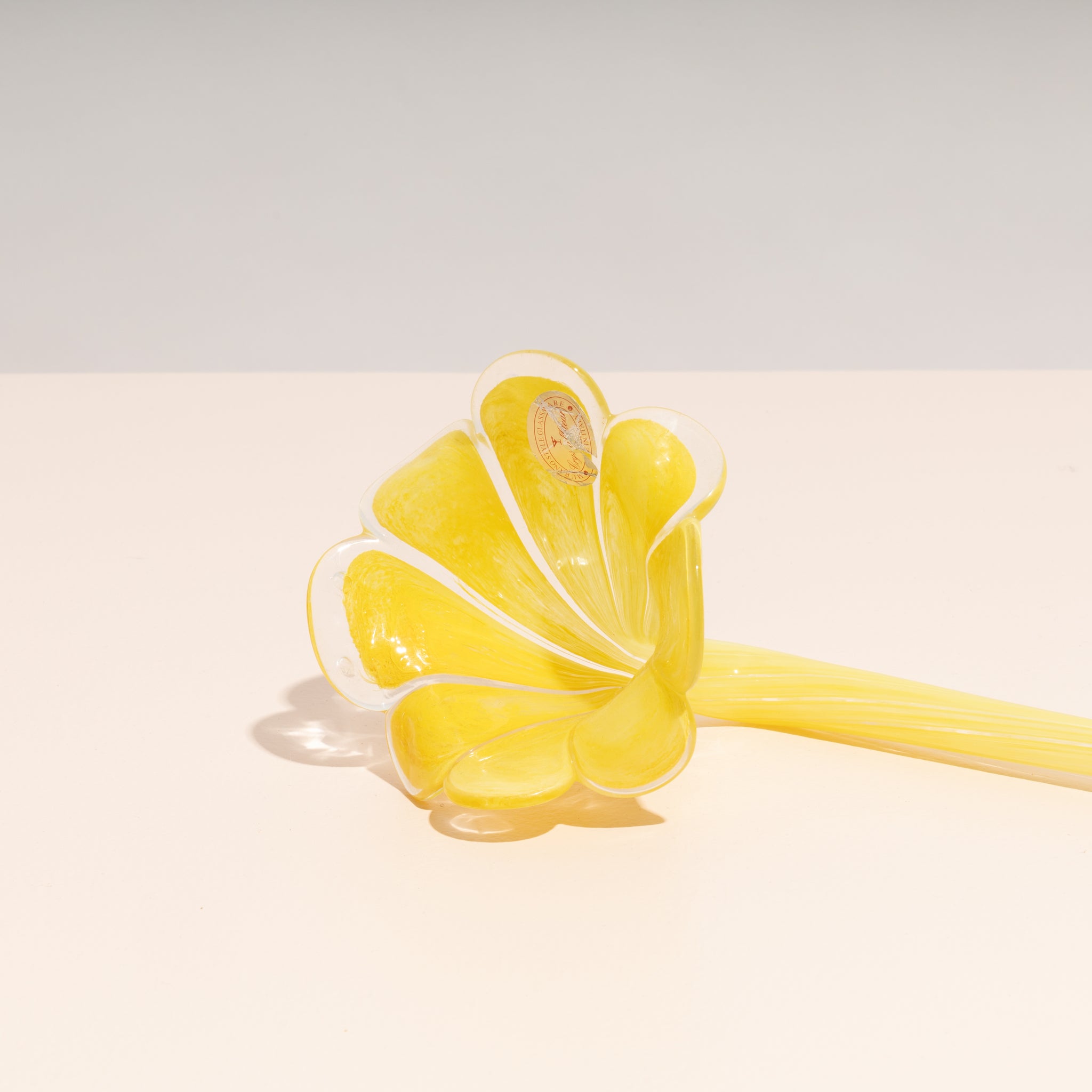 Hand-Blown Yellow Glass Flower