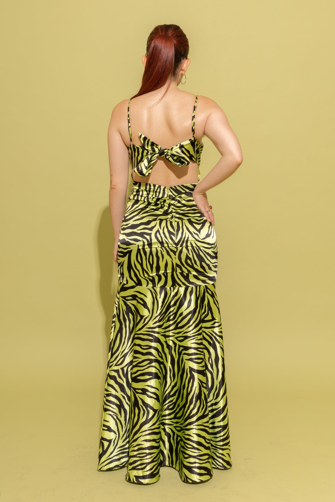 Lime Zebra Print Gown (XS)